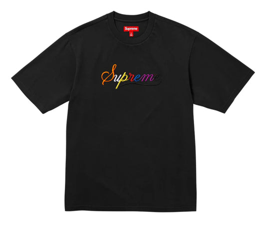 SUPREME CURSIVE S/S TOP BLACK