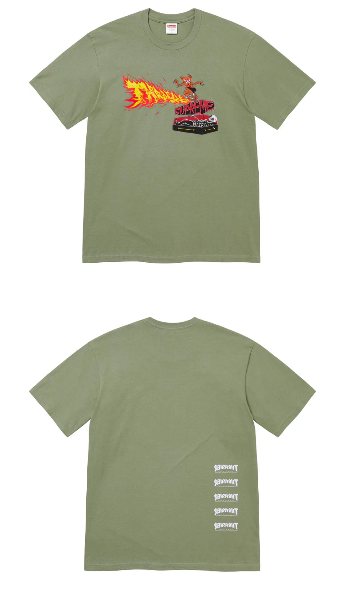 SUPREME TRASHER BACK TAIL TEE OLIVE