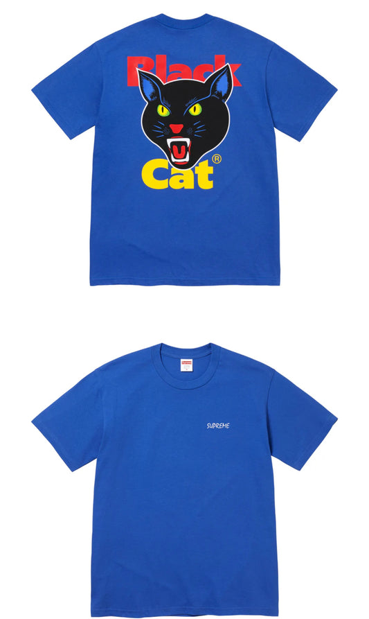 SUPREME BLACK CAT TEE BLUE